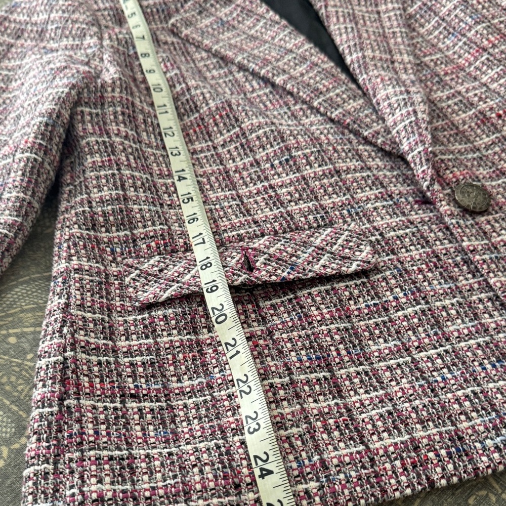 Bagatelle Collection Pink Plaid Tweed Blazer Jacket - Picture 11 of 16